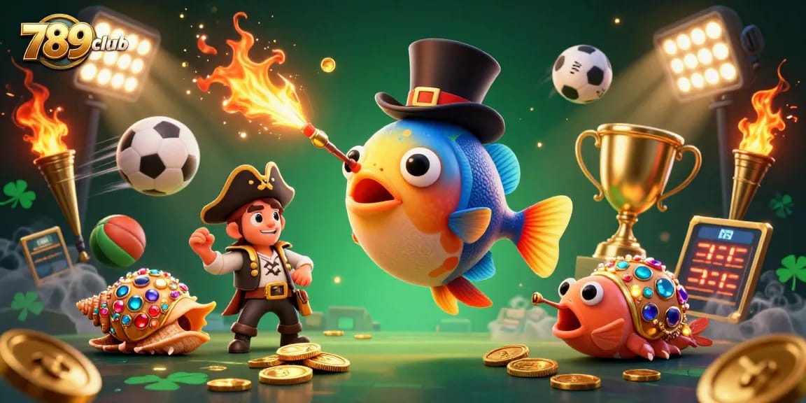 Engage in thrilling gameplay at 789club with a 3D deep-sea anglerfish luring golden coins