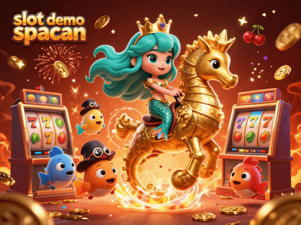 Engage with slot demo spaceman through an exciting 3D scene featuring vibrant casino elements and colorful characters.