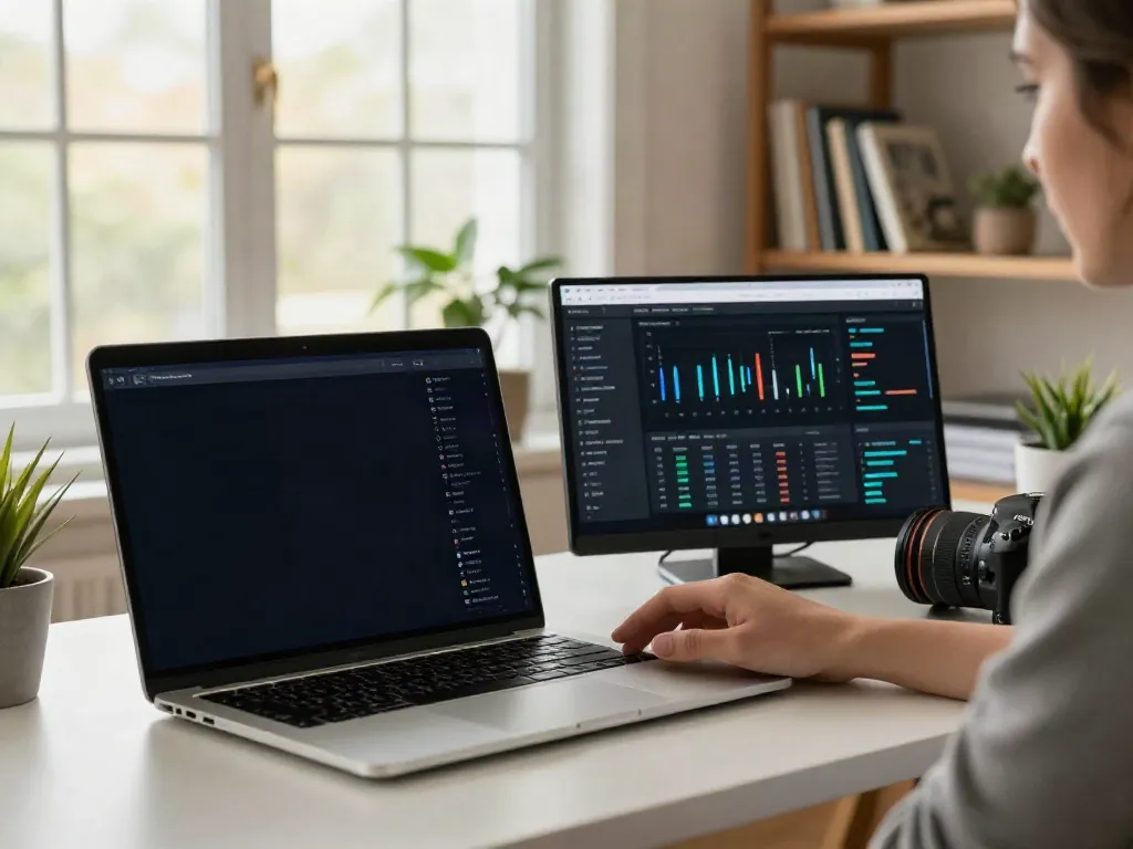 Professional optimizing instant indexing processes in a modern office