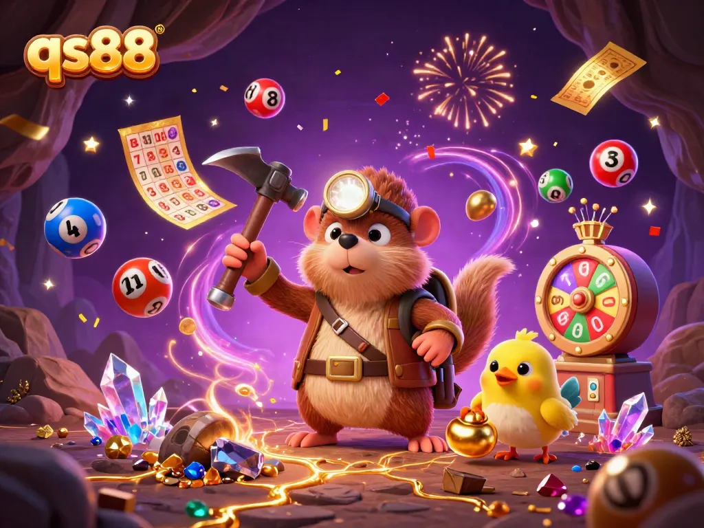 Experience thrilling gaming moments at qs88 with treasure-hunting moles and vibrant lottery elements!