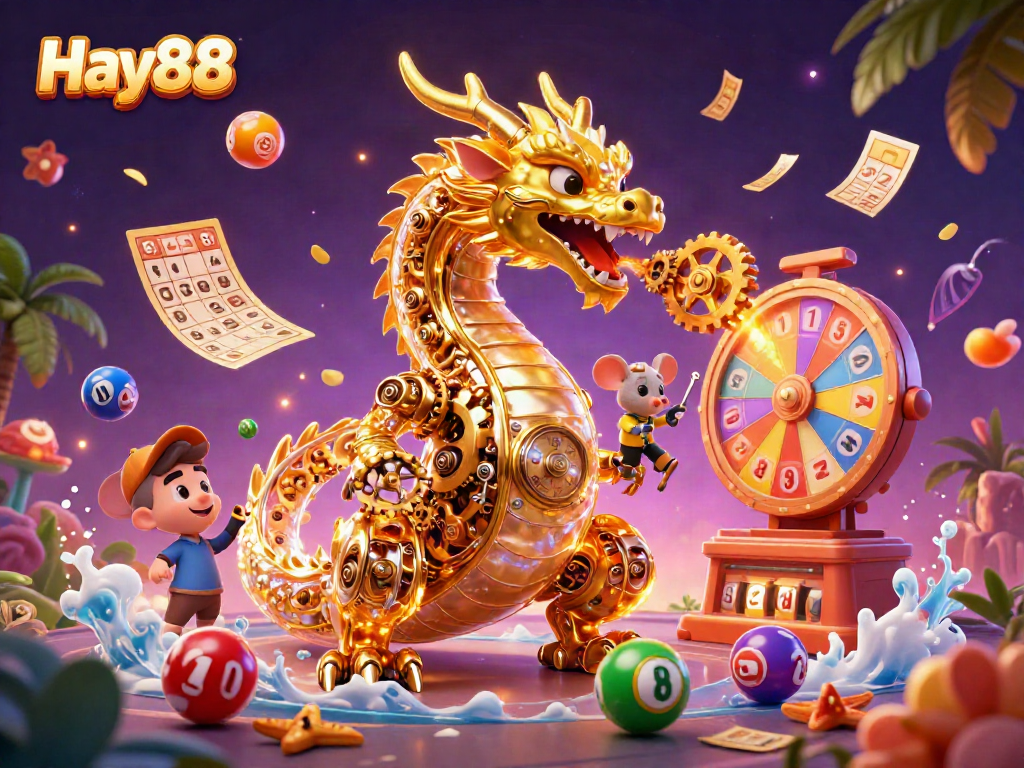 Engage in thrilling gameplay at Hay88 with a captivating dragon and lottery elements.
