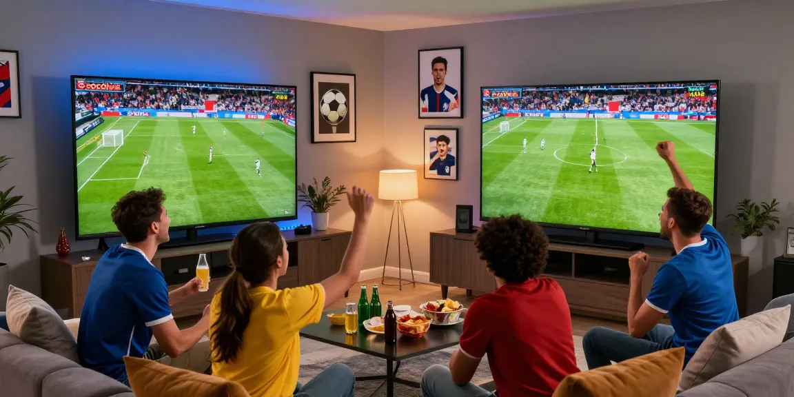 Fans enjoying a thrilling live football match via Socolive with vibrant snacks and high-definition display.