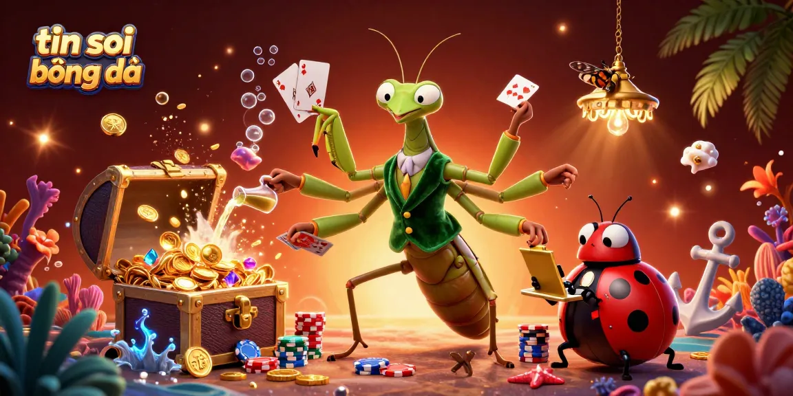 Engaging scene of the tin soi kèo bóng đá themed cartoon characters in a festive casino environment.