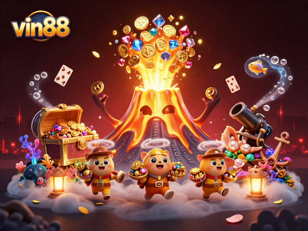 Discover thrilling gaming adventures at vin88 with gold coins and treasures erupting in excitement!