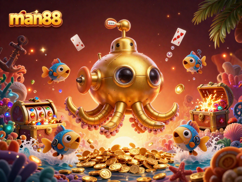 Experience thrilling wins at man88's casino with a vibrant underwater adventure.