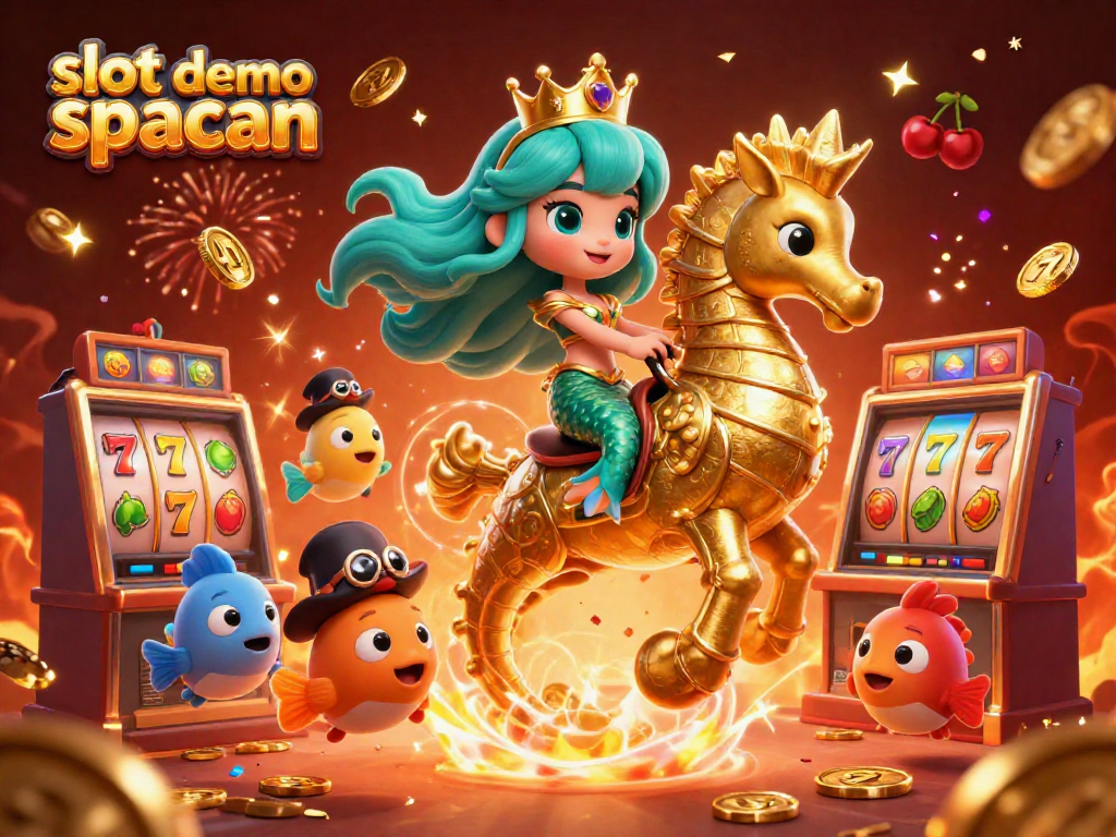Engage with slot demo spaceman through an exciting 3D scene featuring vibrant casino elements and colorful characters.
