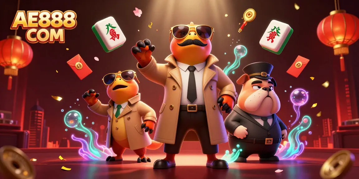 Experience AE888 COM with cartoon raptors amusingly trying to access a VIP lounge in a casino.