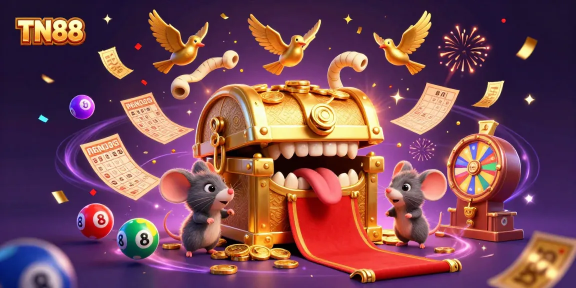 Experience the thrill of TN88 casino gaming with vibrant lottery elements and dynamic characters.