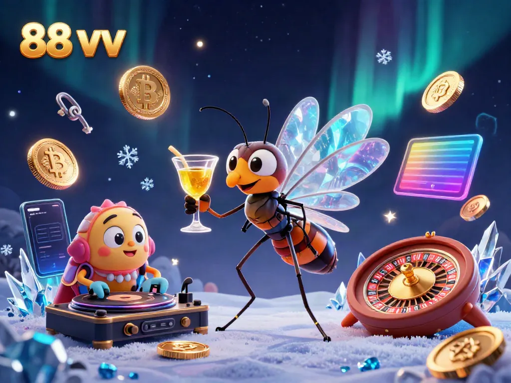 Engage in thrilling casino experiences with 88 vv, featuring a lively 3D scene of a whimsical mascot and stunning game elements.