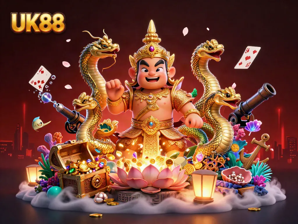 Experience thrilling wins with UK88 in a dynamic underwater casino realm, featuring unique characters and vibrant treasures.