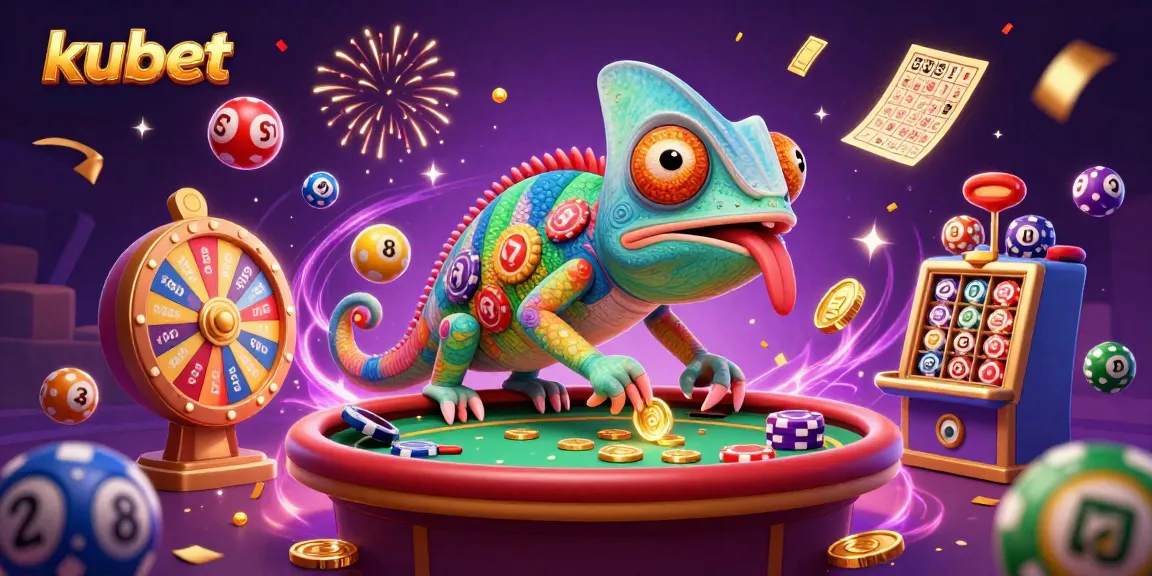 Experience the vibrant excitement of kubet casino with the dynamic illustration showcasing games and rewards.