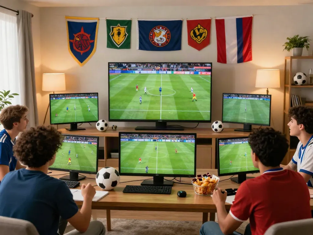 Fans enjoying Gavangtv's live football streaming experience in a lively atmosphere.
