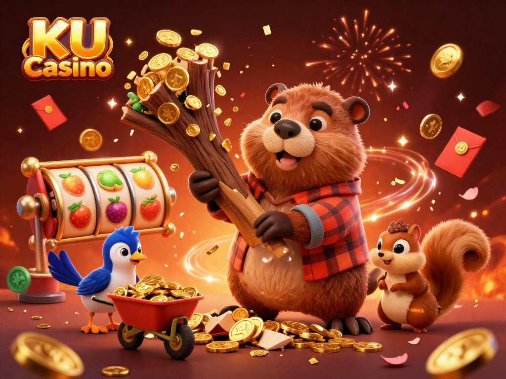 Experience gaming excitement at KU Casino with a vibrant 3D illustration of engaging characters amidst thrilling elements.