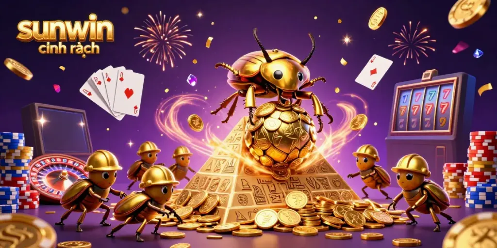 Join the thrilling action at sunwin chính hãng with golden beetles and casino elements!