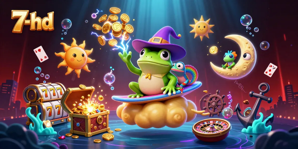 Experience the thrill of online gambling on 7-hd with dynamic illustrations of slots and winning moments.