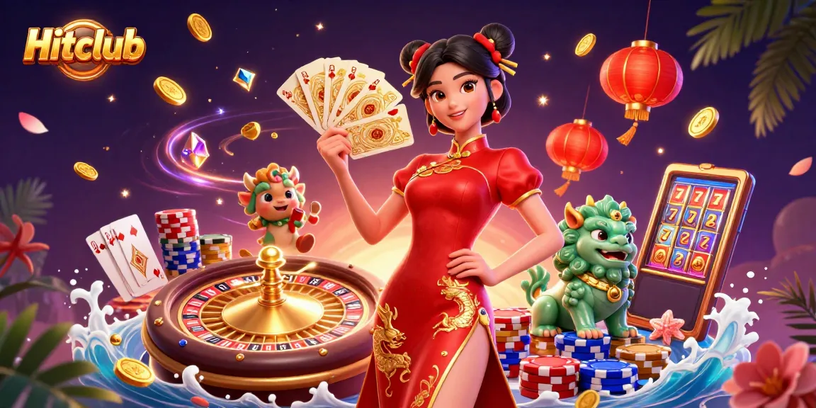 Experience thrills with Hitclub, showcasing dynamic casino elements and a captivating scene.