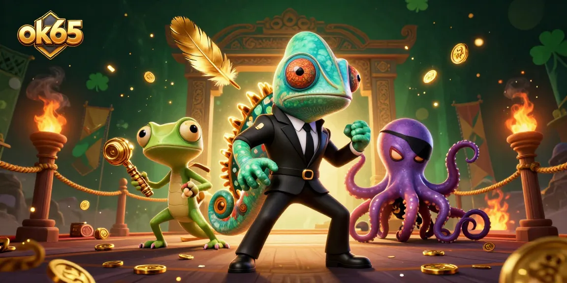 Engage in casino excitement with ok65 characters amidst dynamic gambling action and rich visuals.