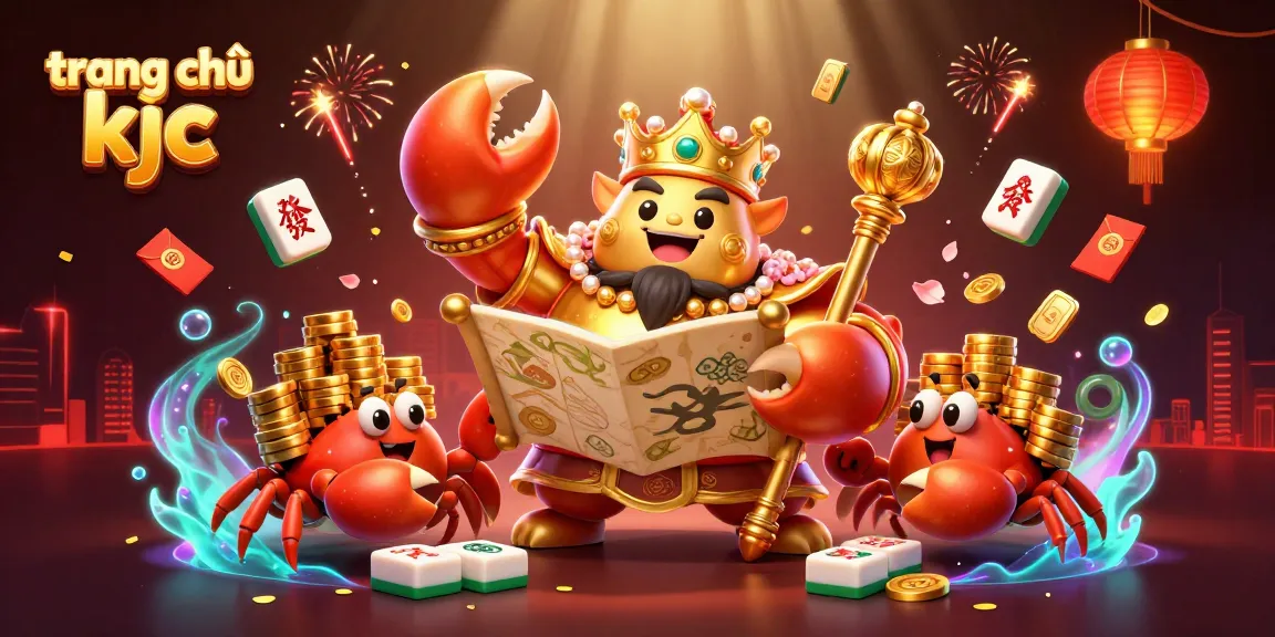 Engage in the vibrant world of trang chủ kjc, featuring a royal crab emperor amidst festive casino elements.