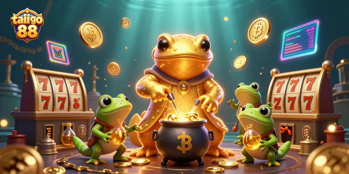 Spin and win with tai go 88 in a vibrant 3D illustration featuring exciting slot games and golden treasures.