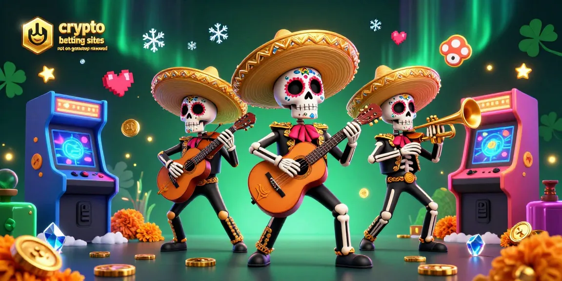 Experience the excitement of crypto betting sites not on gamstop reviewed with colorful skeleton mariachi entertainment.