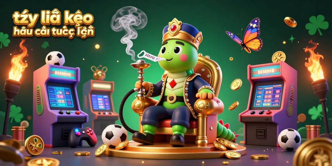 Engage with tỷ lệ kèo nhà cái trực tuyến featuring a vibrant 3D scene with betting symbols and characters.