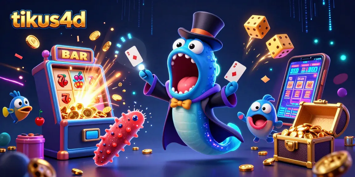 TIKUS4D showcases a unique casino scene with vibrant characters and dynamic elements in a magical underwater setting.