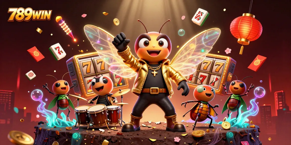 Experience the excitement of 789WIN with a vibrant casino scene showcasing animated characters and game elements.