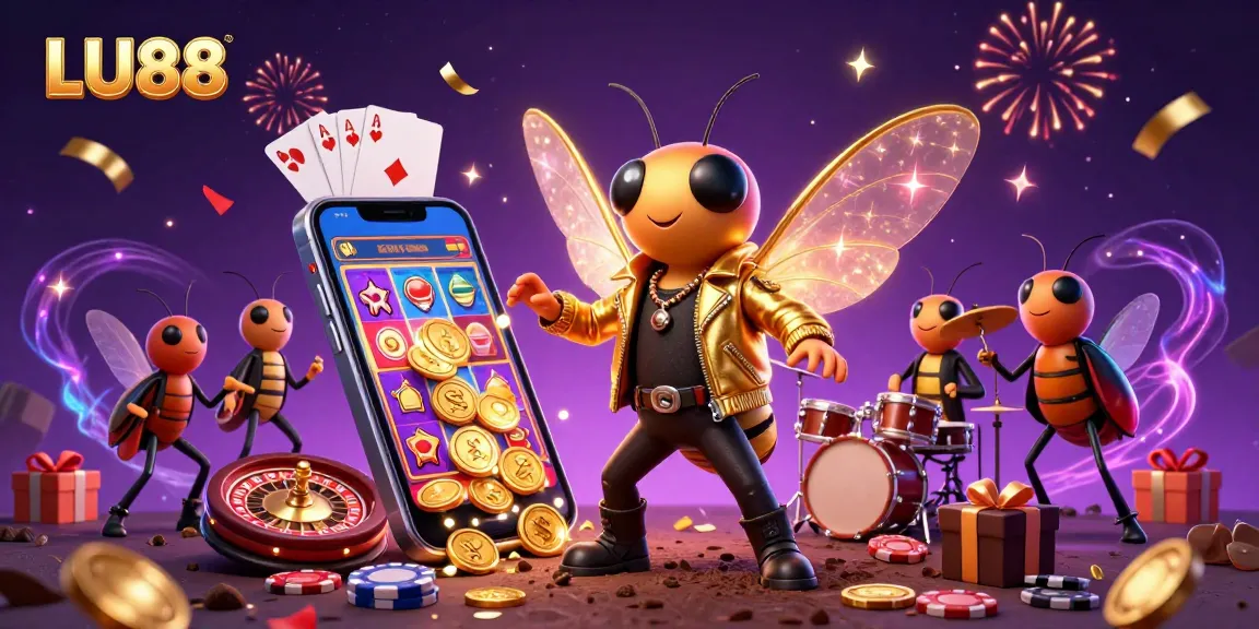 LU88 captures the excitement of casino gaming with animated characters and lively gambling elements.