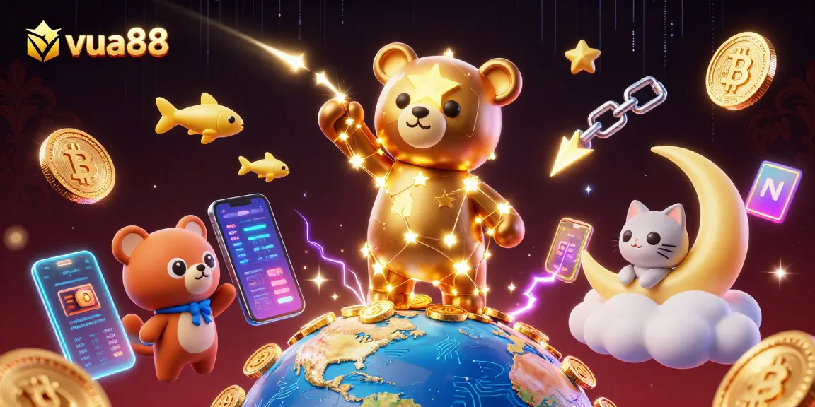 Experience thrilling gameplay with vua88, featuring vibrant casino elements and crypto assets.