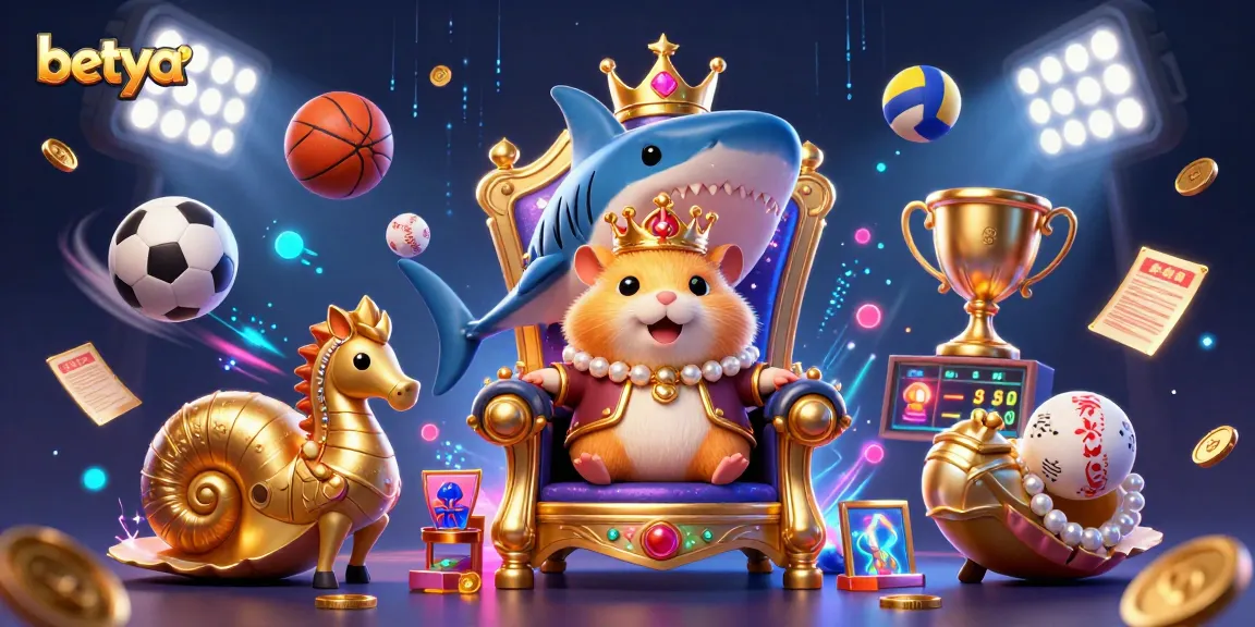 Betya immerses players in a vibrant casino scene with dynamic sports elements and a royal hamster king.